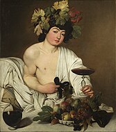 Caravaggio Young Bacchus, 95 × 85 cm.