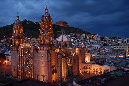 Cathedral Basilica of Zacatecas in Mexico, built between 1729-1772, an example of the Churrigueresque style