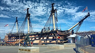 Desna stran britanske linijske ladje  HMS Victory