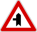 Junction with a minor side-road from left