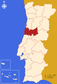 Poziția regiunii Distrito de Coimbra