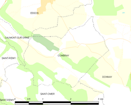 Mapa obce Combray