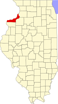 Locatie van Rock Island County in Illinois