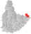 Gjerstad markert med rødt på fylkeskartet