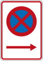 (R6-10.1B) No Stopping (on the right of this sign)