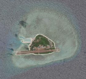 Image satellite de l'île Thitu.