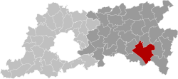 Ligging van Tienen in die provinsie Vlaams-Brabant