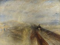 約瑟夫·馬洛德·威廉·透納的《雨、蒸氣與速度－大西部鐵路（英语：Rain, Steam and Speed – The Great Western Railway）》，91 × 122cm，約作於1844年，自1856年起收藏[80]