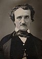 21 Edgar Allan Poe, circa 1849, restored, squared off uploaded by Adam Cuerden, nominated by Adam Cuerden