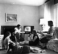 Image 24An American family watching television together in 1958. (from 1950s)