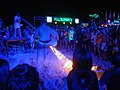 Playing fire skipping rope at Full Moon Party