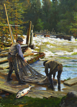 Salmon Fishers at the Langinkoski Rapid, 1892