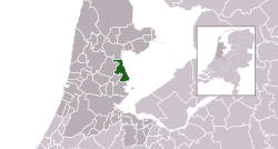 Highlighted position of Edam-Volendam in a municipal map of North Holland