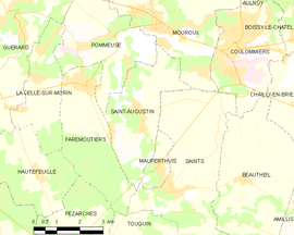 Mapa obce Saint-Augustin