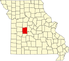 本頓縣在密蘇里州的位置