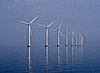 Middelgrunden offshore wind farm (40 MW) observed in Øresund, Denmark