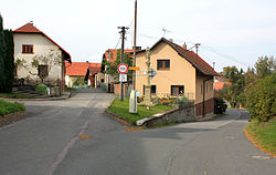 Crossroads with a Marian column