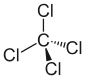 Skeletal structure of tetrachloromethane.