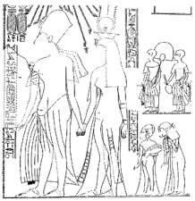 Akhenaton i la seva mare Tiy. Beketaton es troba darrere de Tiy.