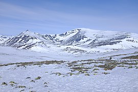 View from Hestbekken towards the Steinbudalen and Glittertinden in Jotunheimen.jpg