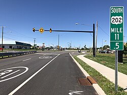 View southward along U.S. Route 202 in Flemington, June 2018