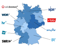 Karte der ARD-Rundfunkanstalten