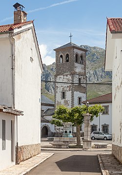 Bell tower of the church of Villamanín de la Tercia, León, Spain