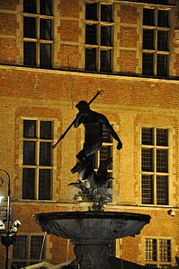 The fountain of Neptune in Gdansk (Danzig) in Poland