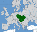 Možno območje Velikomoravske pod Svetopolkom I. Moravskim (870–894)