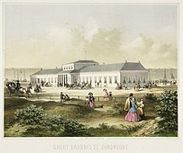 Het 'Groot Badhuis' te Zandvoort (1860).