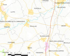 Mapa obce Trouillas