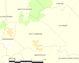 Mapa obce Vieux-Champagne