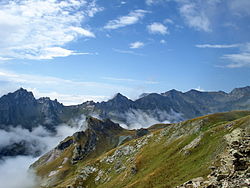 Mount Korab rising above clouds