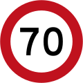 (R1-1) 70 km/h speed limit (2016–present)