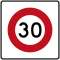 (R1-8.1) 30 km/h speed limit