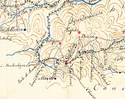 Soutelinho no mapa de José de Castro López sobre A Raia (1863)