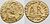 Mynt präglat under Theodebert II:s tid med hans stiliserade bild på