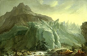 Le glacier inférieur de Grindelwald avec la Lütschine et le Mettenberg (1774-1777), obra de Caspar Wolf
