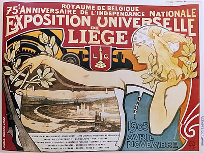Offizielles Poster der Weltausstellung in Lüttich, 1905.