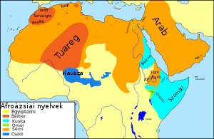 Az afroázsiai nyelvcsalád ágainak elhelyezkedése