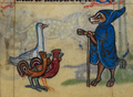 Лис проповедует птицам. Дролери из Маастрихтского часослова. Первая четверть XIV века