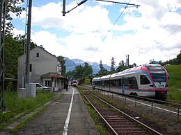 Bahnhof Bischofswiesen mit Zügen der BLB