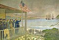 Image 59Forces raising the U.S. flag over the Monterey Customhouse following their victory at the Battle of Monterey (from History of California)