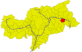 Collocatio finium municipii in Provincia Bauzanensi.