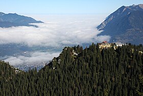 Vue du Kreuzeck coiffé de la Kreuzeckhaus.