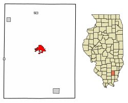 Location of McLeansboro in Hamilton County, Illinois.