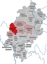 Imagemap med landkreise i Hessen