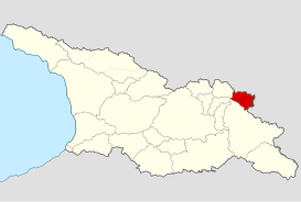 Mapa destacando Tushetia en Georgia