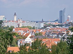 View over central Leipzig