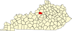 Karte von Spencer County innerhalb von Kentucky